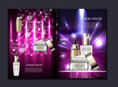 广告或杂志设计化妆品产品宣传册模板